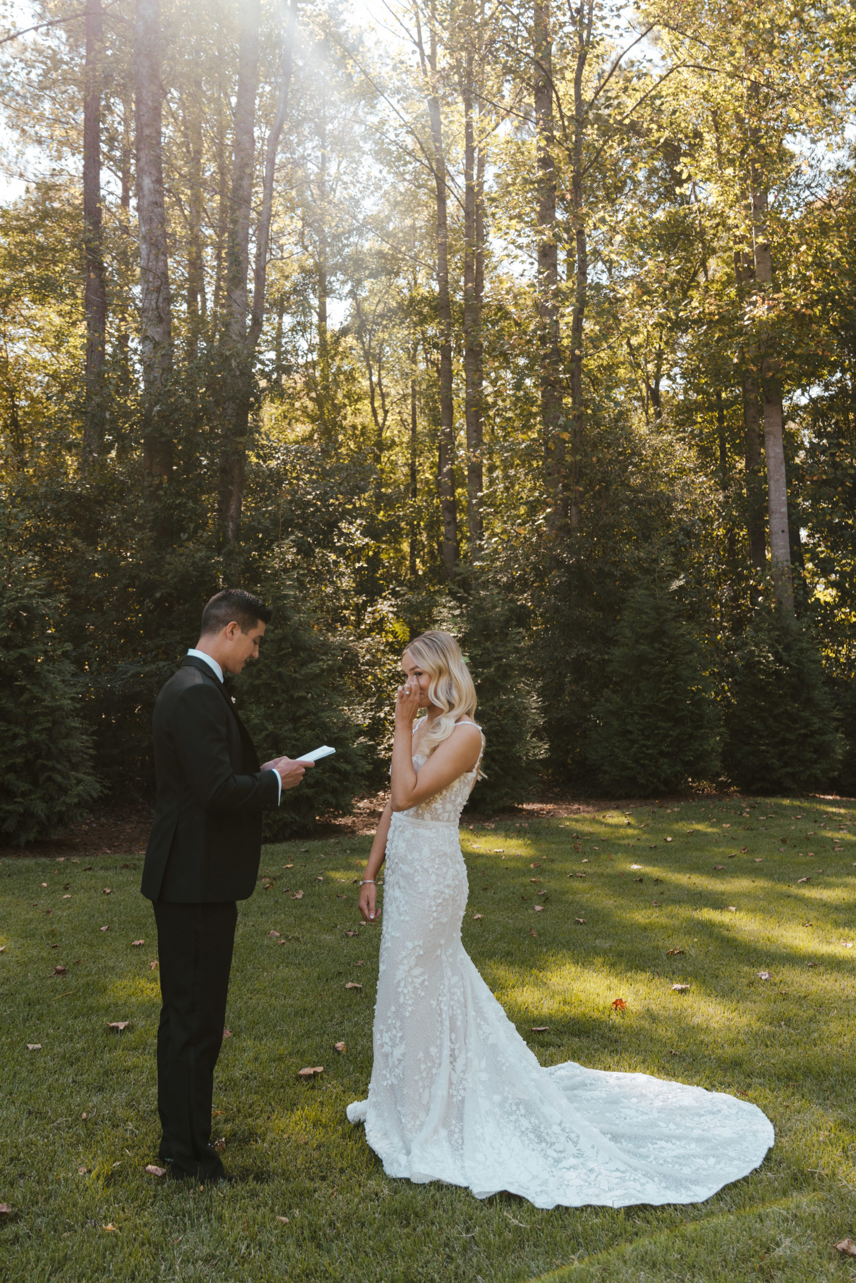 groom reading vows