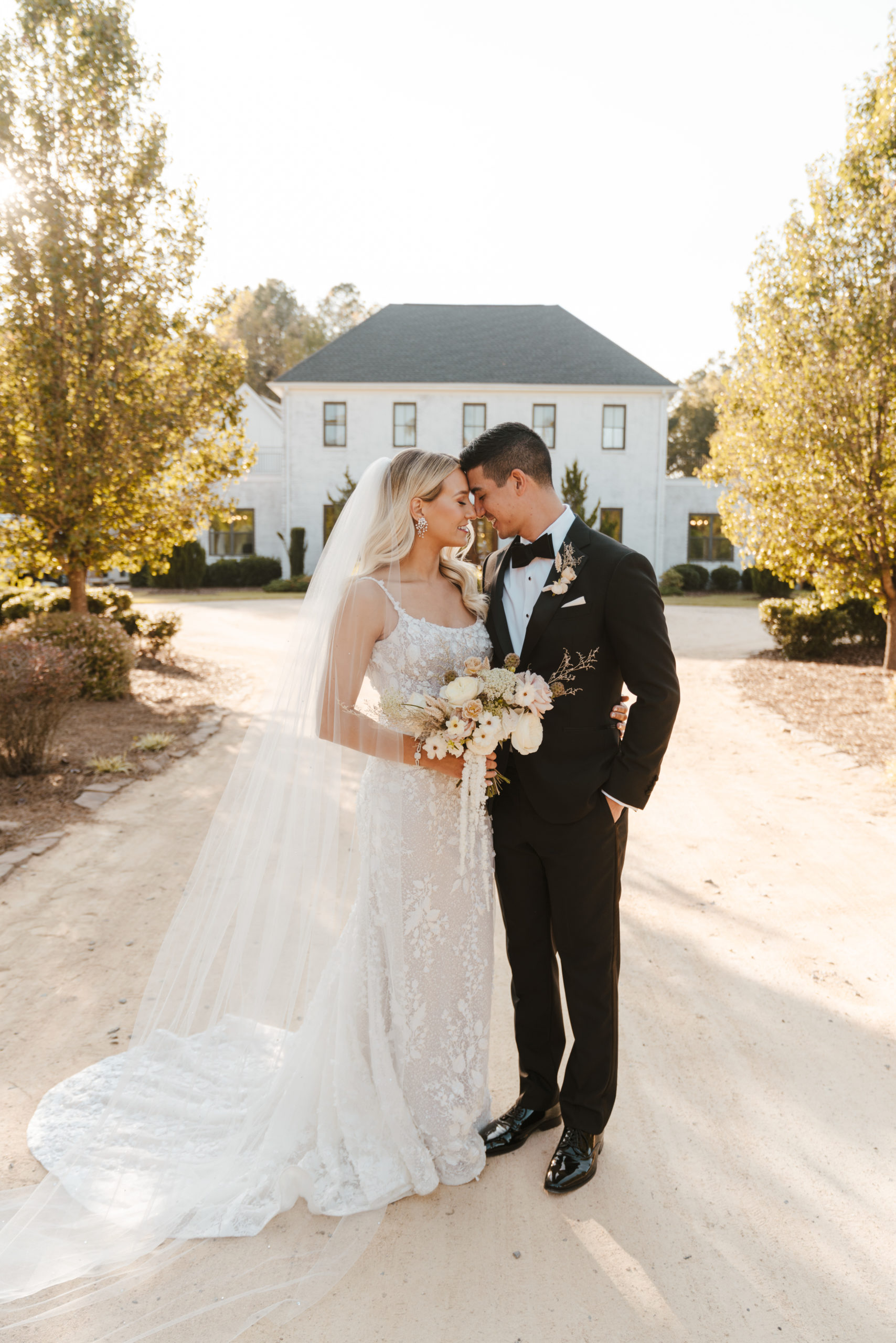 bride and groom fall wedding