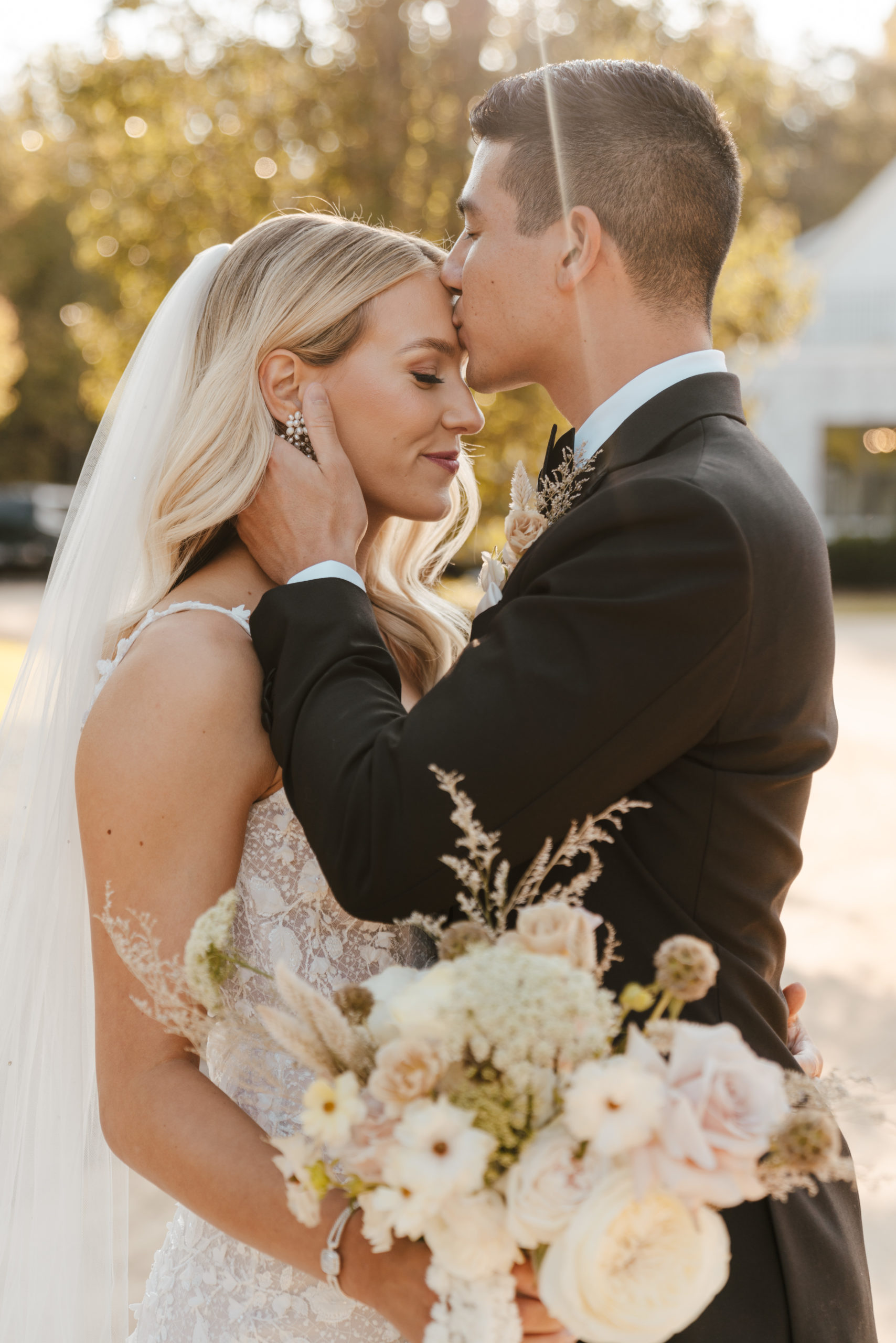 bride and groom fall wedding